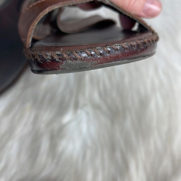 Naturalizer Wiser Brown Leather Strappy Slide Wedge Mules Sz 8 - Picture 7 of 9